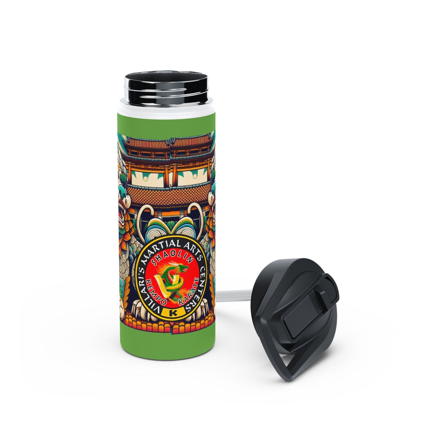 Colorful Shi Sa Stainless Steel Water Bottle, Standard Lid