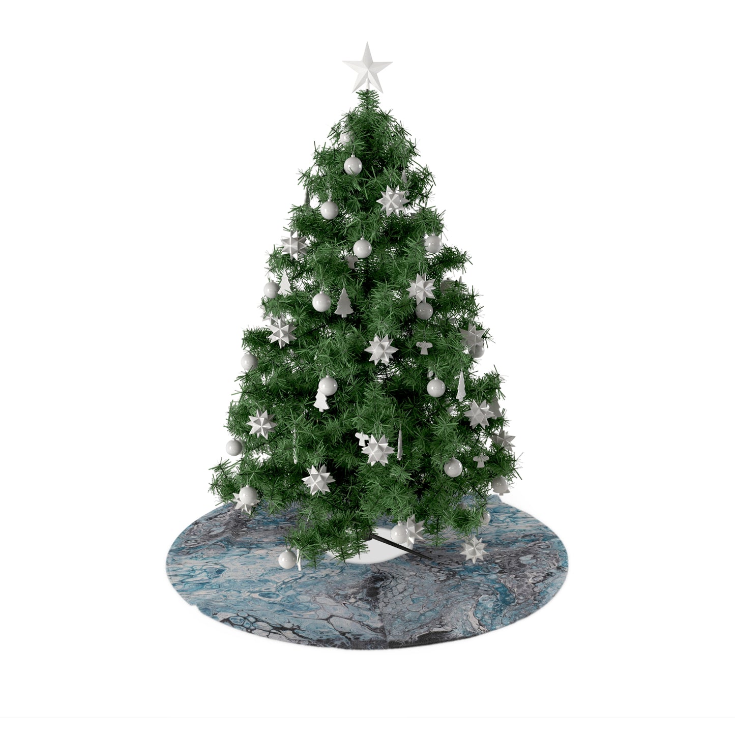 Blue Ice Christmas Tree Skirt