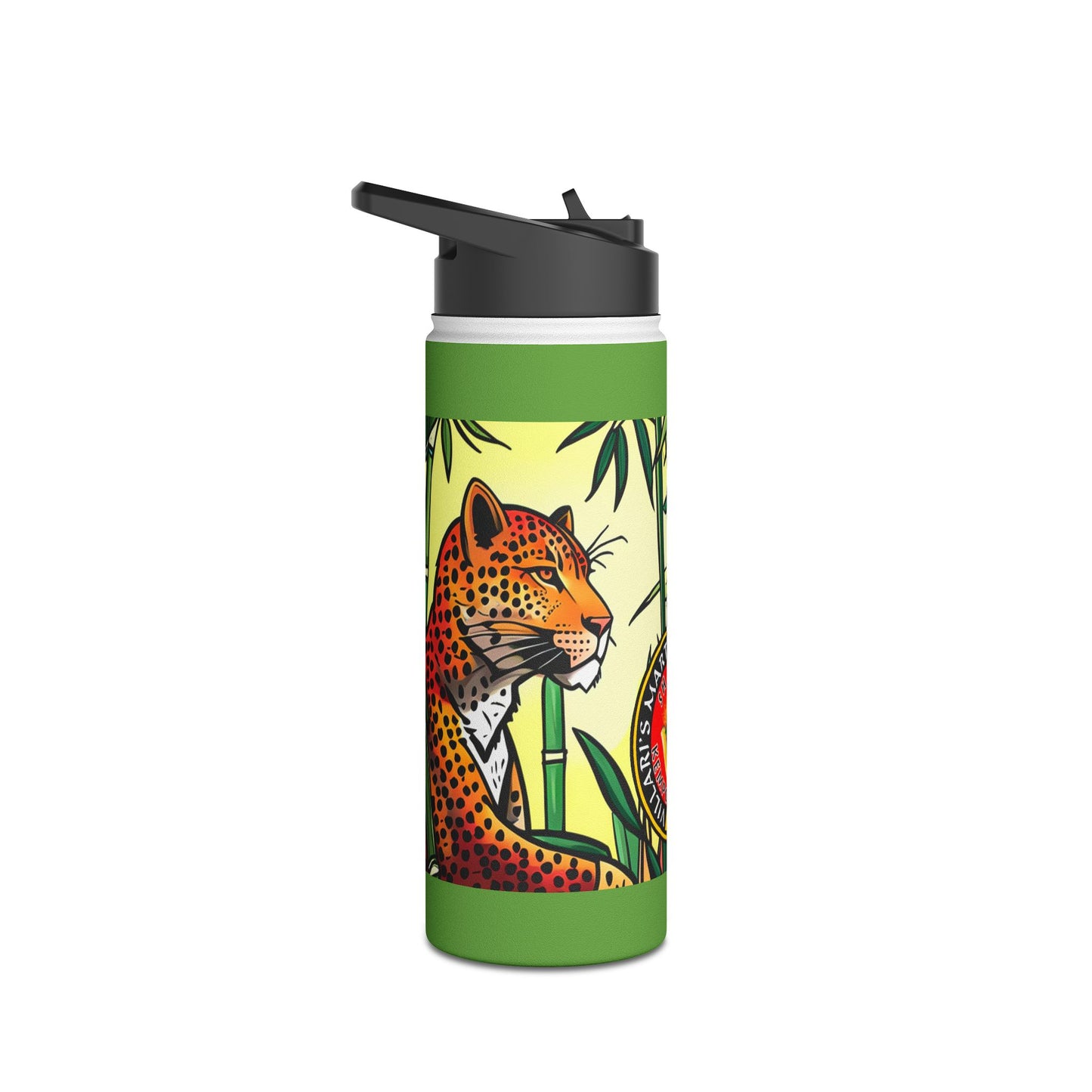 Leopard Stainless Steel Water Bottle, Standard Lid