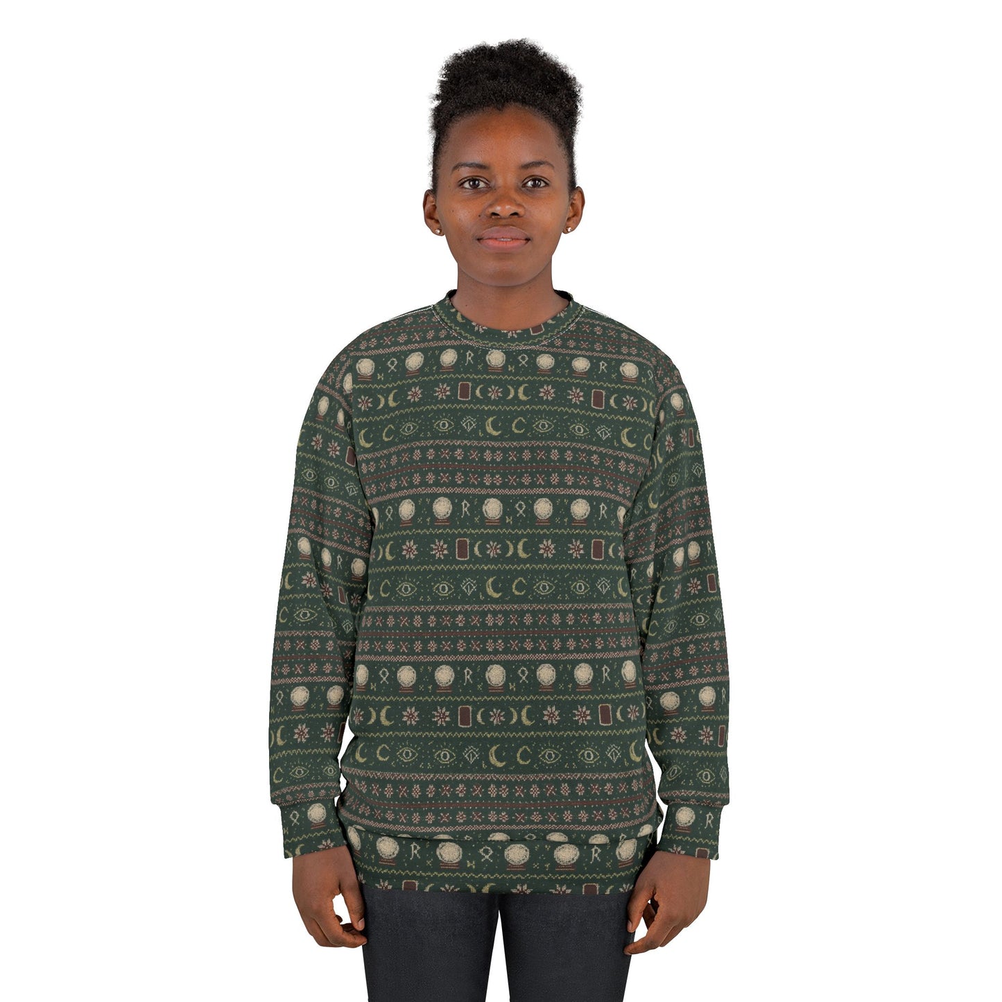 Mystical Symbols Unisex Sweatshirt - Ugly Sweater Knit Pattern