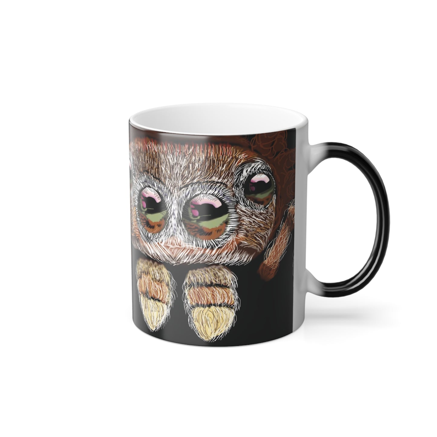 Peek-a-BOO! Spider (Right Handed) Color Changing Mug
