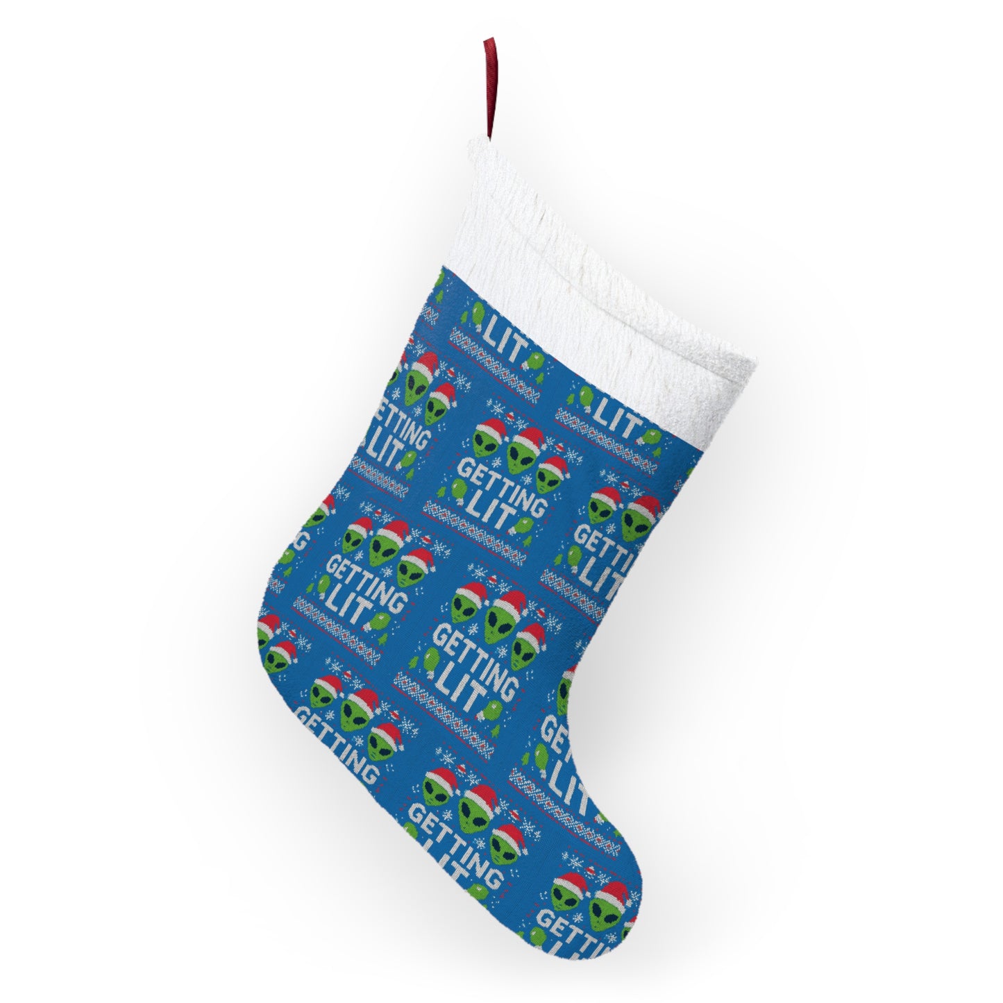 "Getting Lit" Alien Christmas Stocking