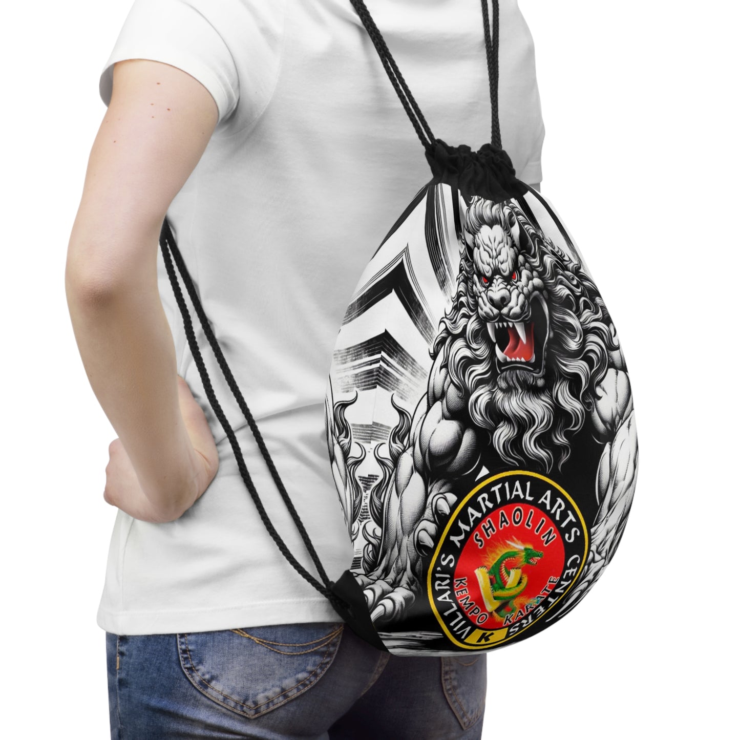Villari's Shisa Pair Drawstring Bag