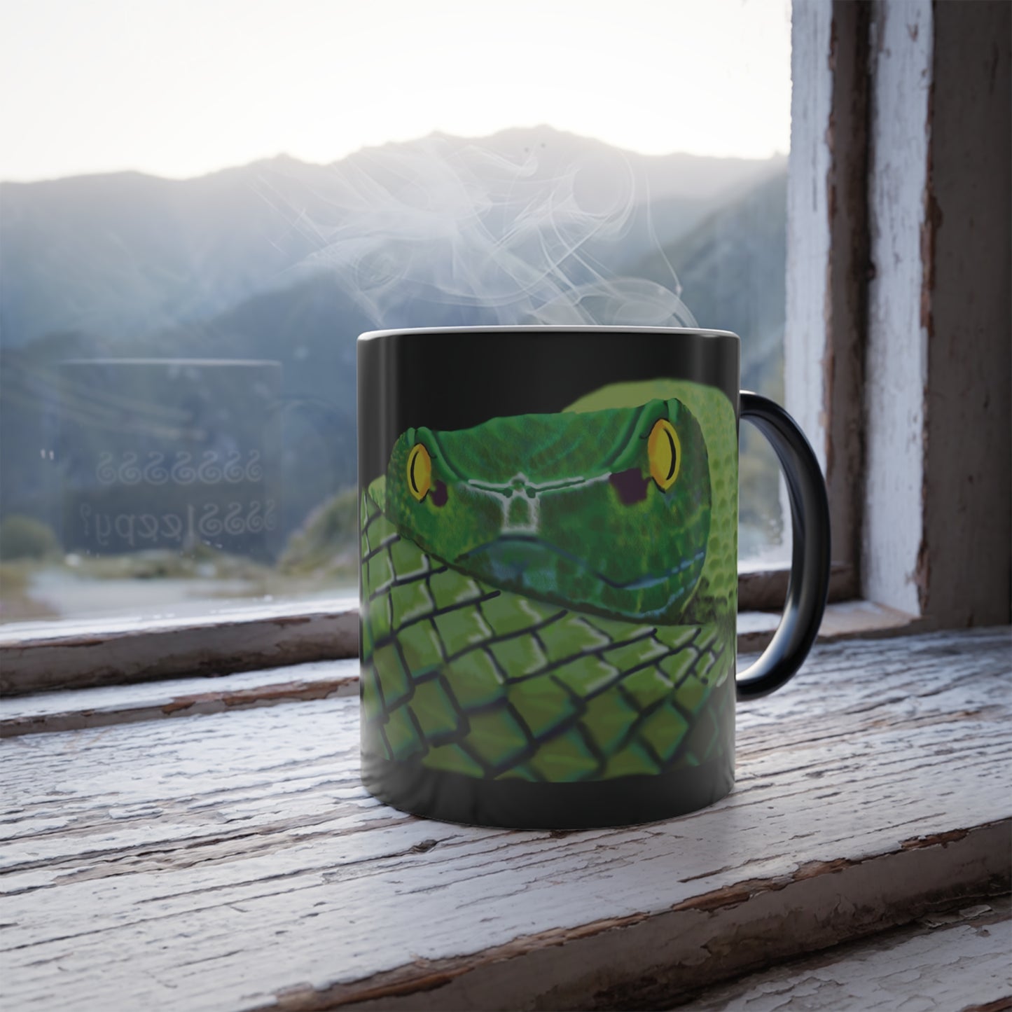 Peek-a-BOO! Snake (Right Handed) Color Changing Mug