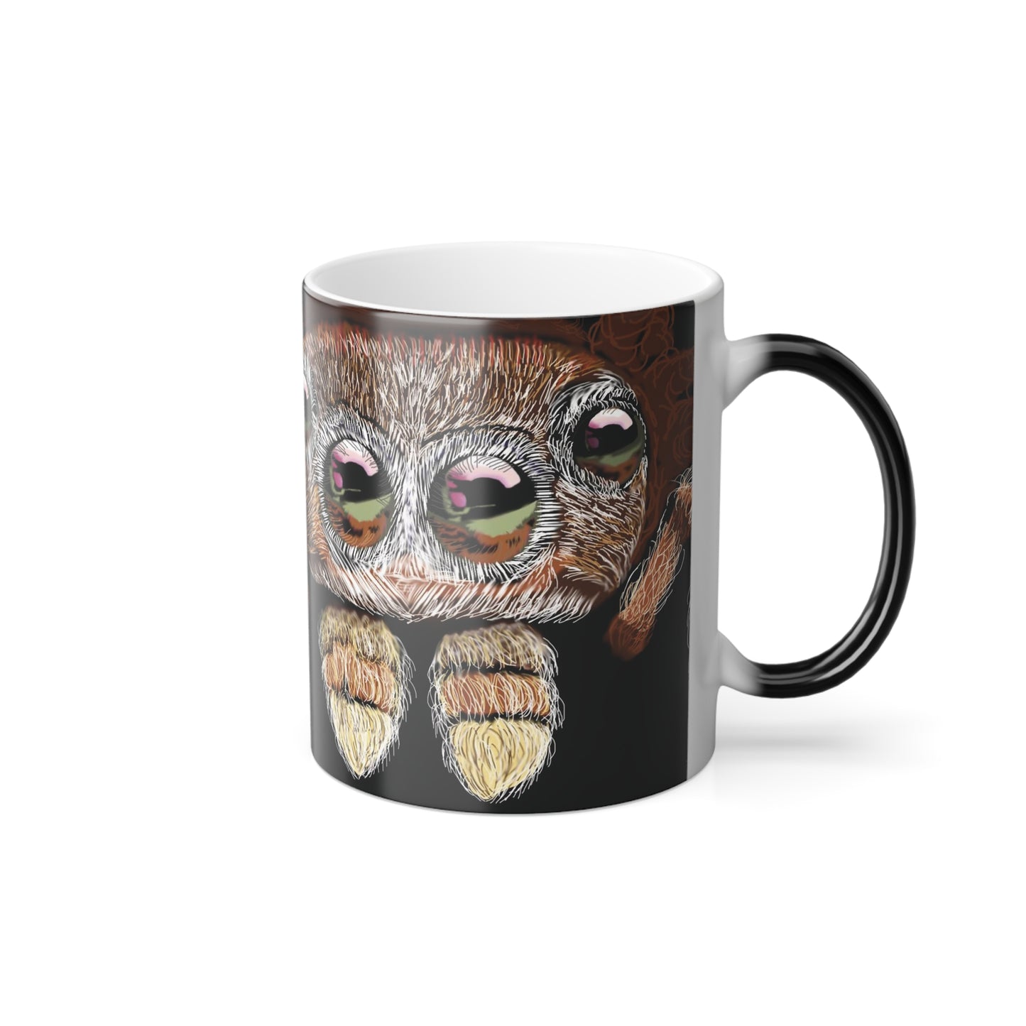 Peek-a-BOO! Spider (Right Handed) Color Changing Mug