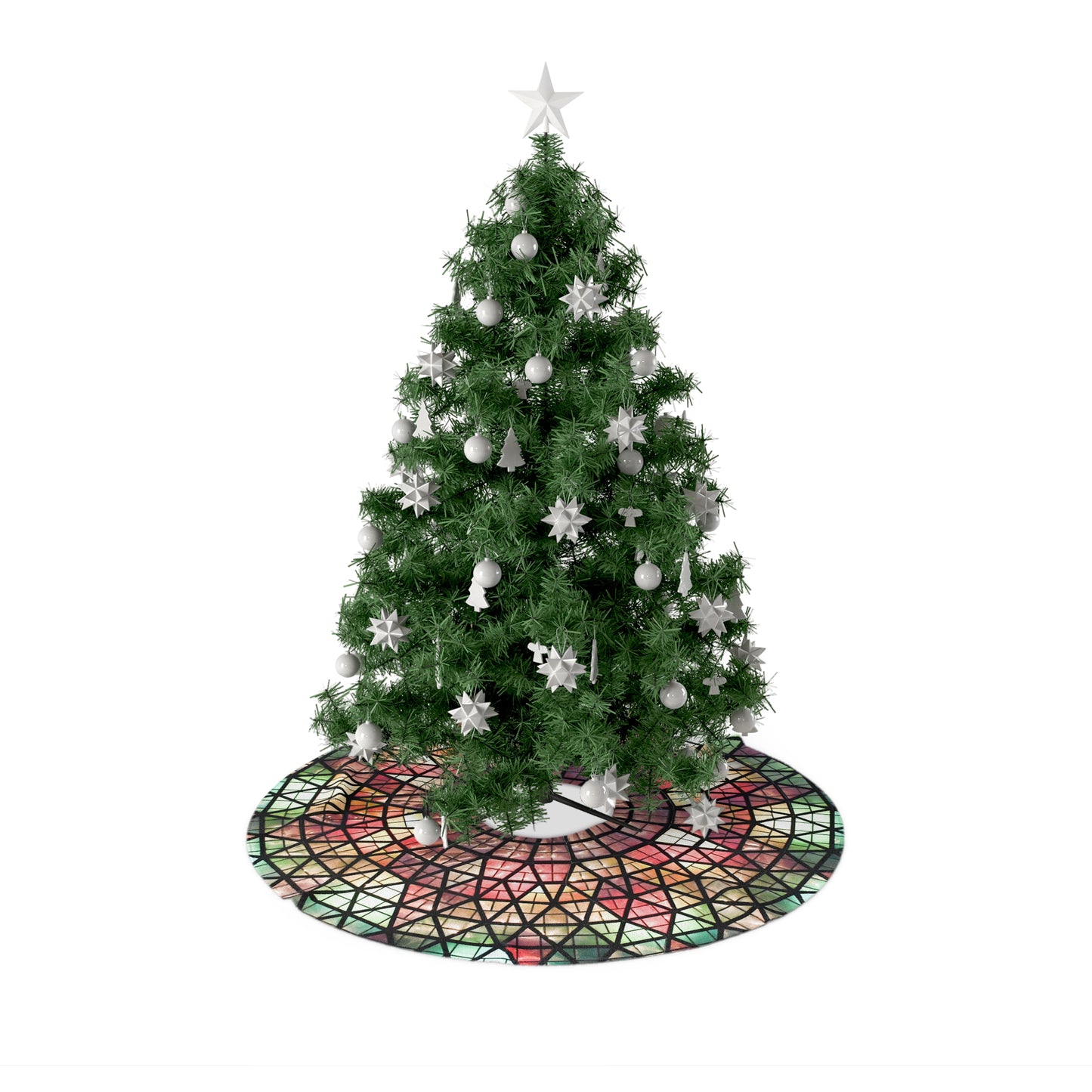 Stained Glass Christmas Tree Skirt