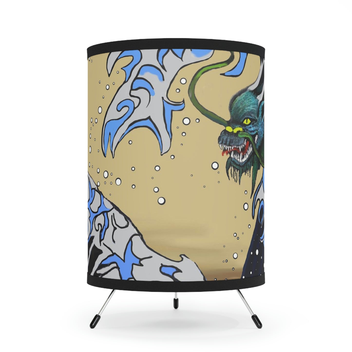 Earth & Sea Battle Tripod Lamp