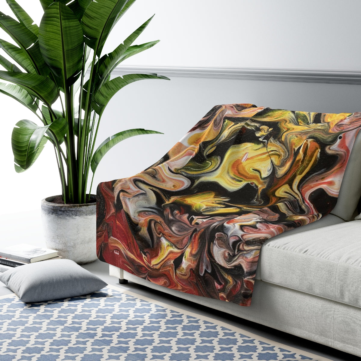 Rustic Swirls Sherpa Fleece Blanket
