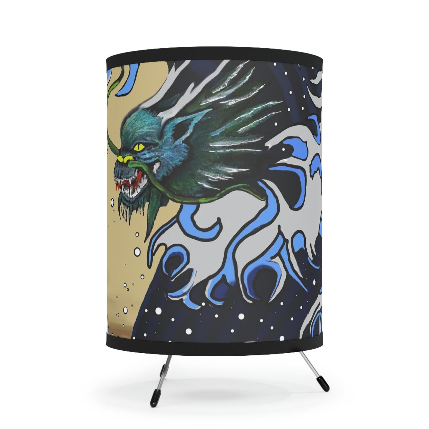 Earth & Sea Battle Tripod Lamp