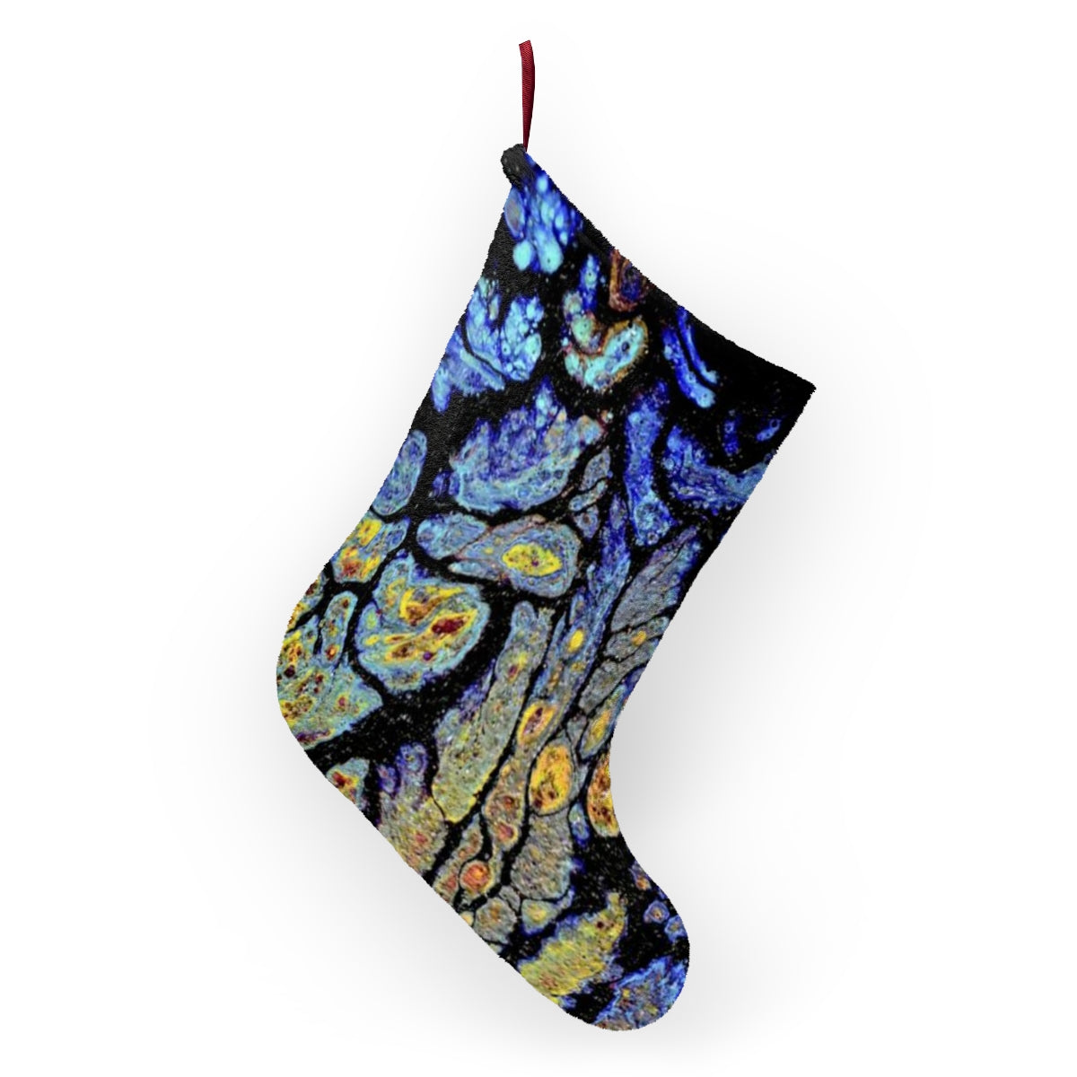 Metallic Swipe Christmas Stockings, Fleece Stocking, Untraditional Christmas Stocking