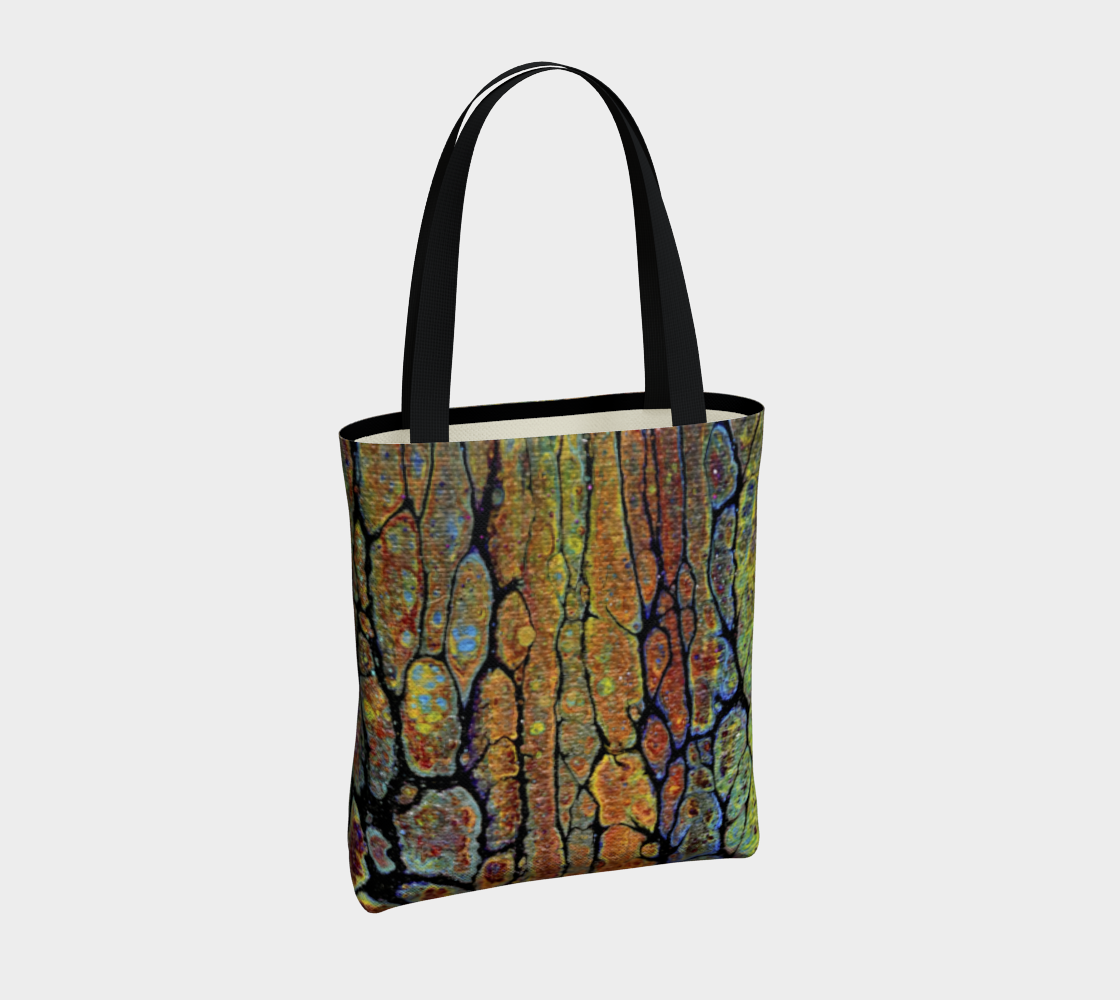 Metallic Swipe Flat Bottom Tote