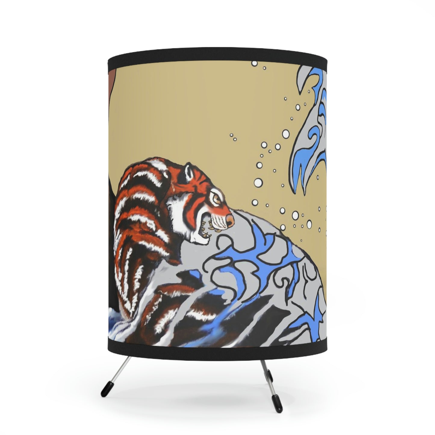 Earth & Sea Battle Tripod Lamp
