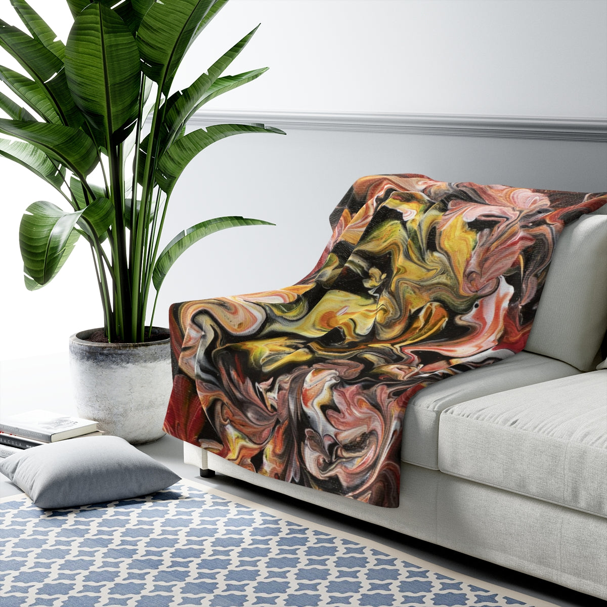 Rustic Swirls Sherpa Fleece Blanket