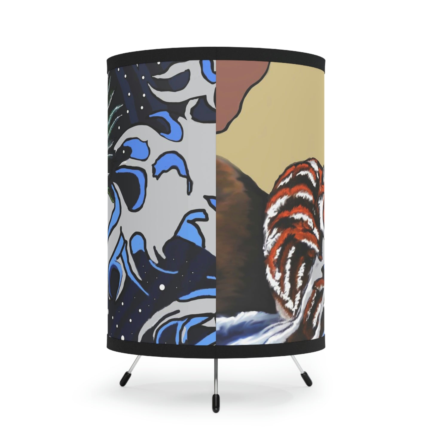 Earth & Sea Battle Tripod Lamp