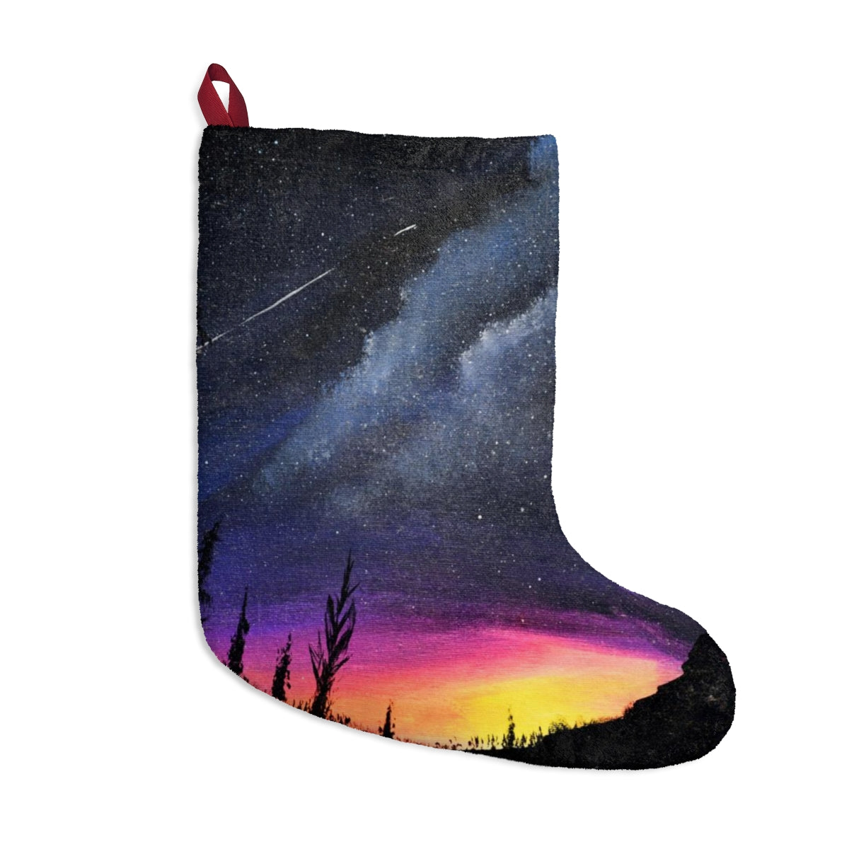 Galaxy Dragon Moon Christmas Stockings, Fleece Stocking, Untraditional Christmas Stocking