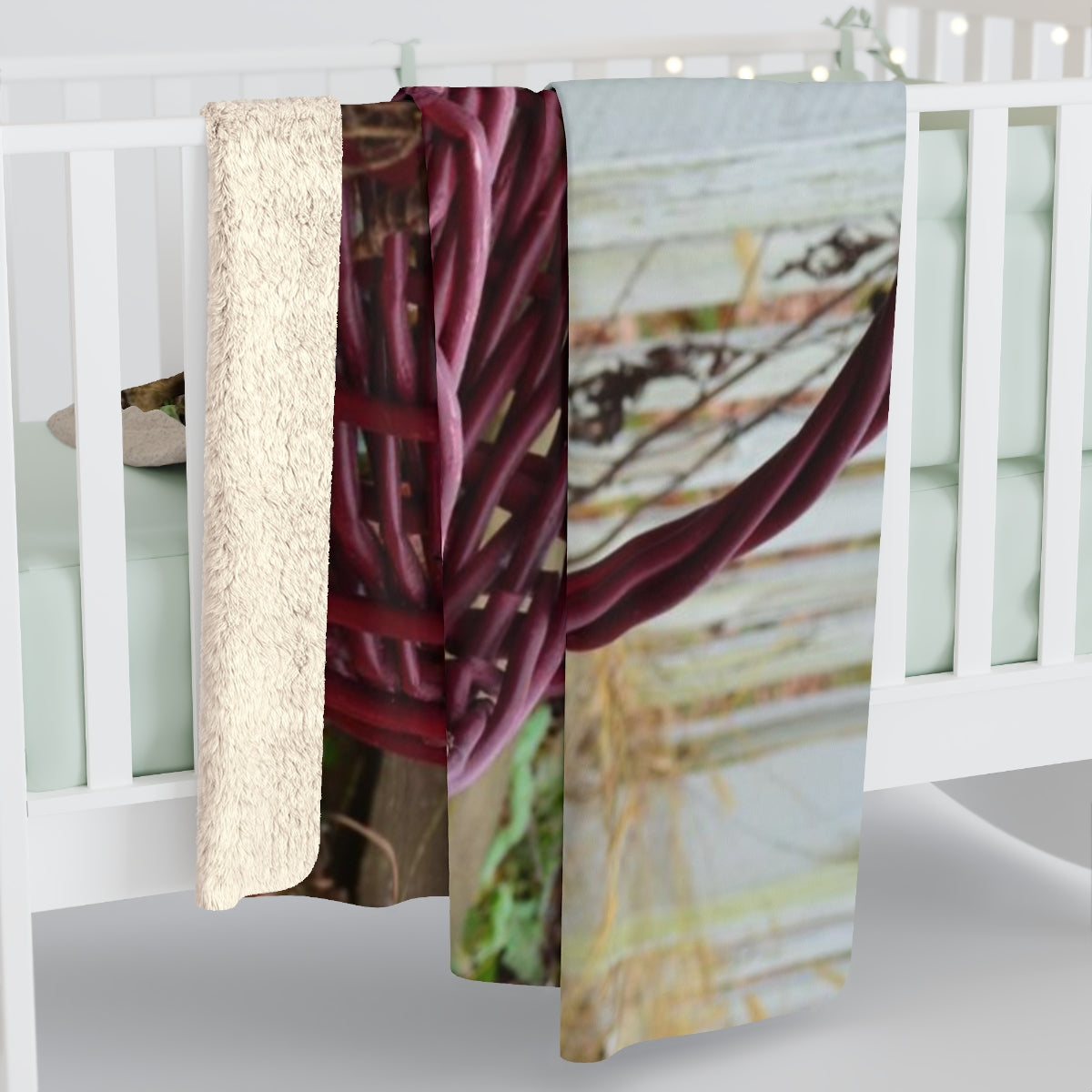 Red Basket Sherpa Fleece Blanket