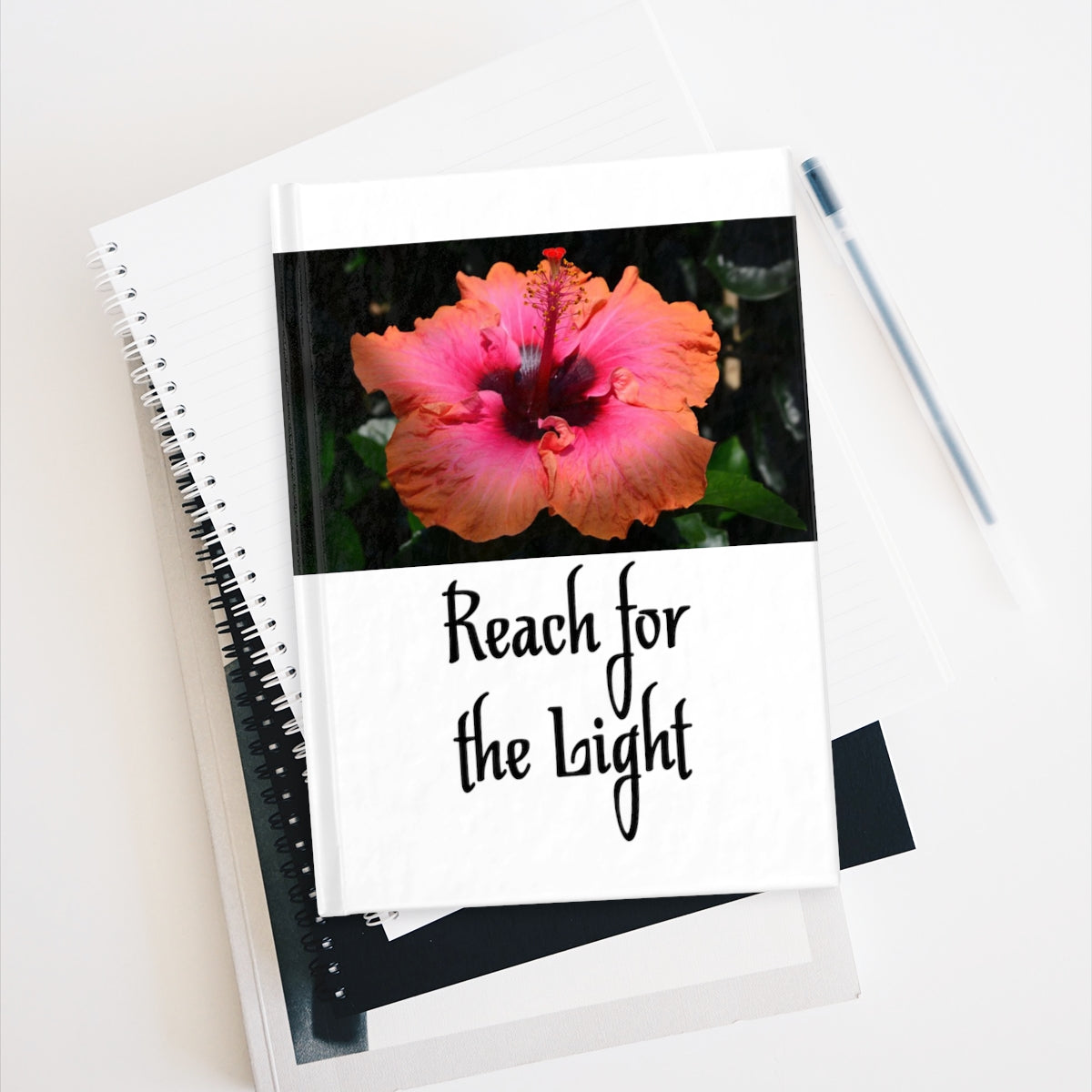 Hibiscus Reaching Journal - Ruled Line