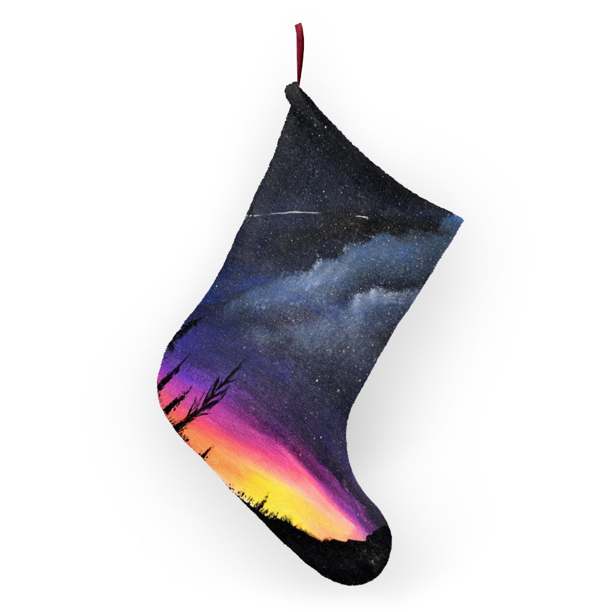 Galaxy Dragon Moon Christmas Stockings, Fleece Stocking, Untraditional Christmas Stocking