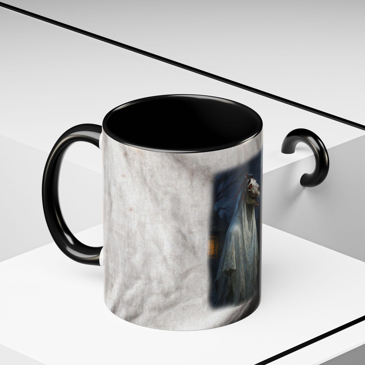 Christmas Zombie Horse Accent Mug — Welsh ‘Grey Horse’ Caroling Story