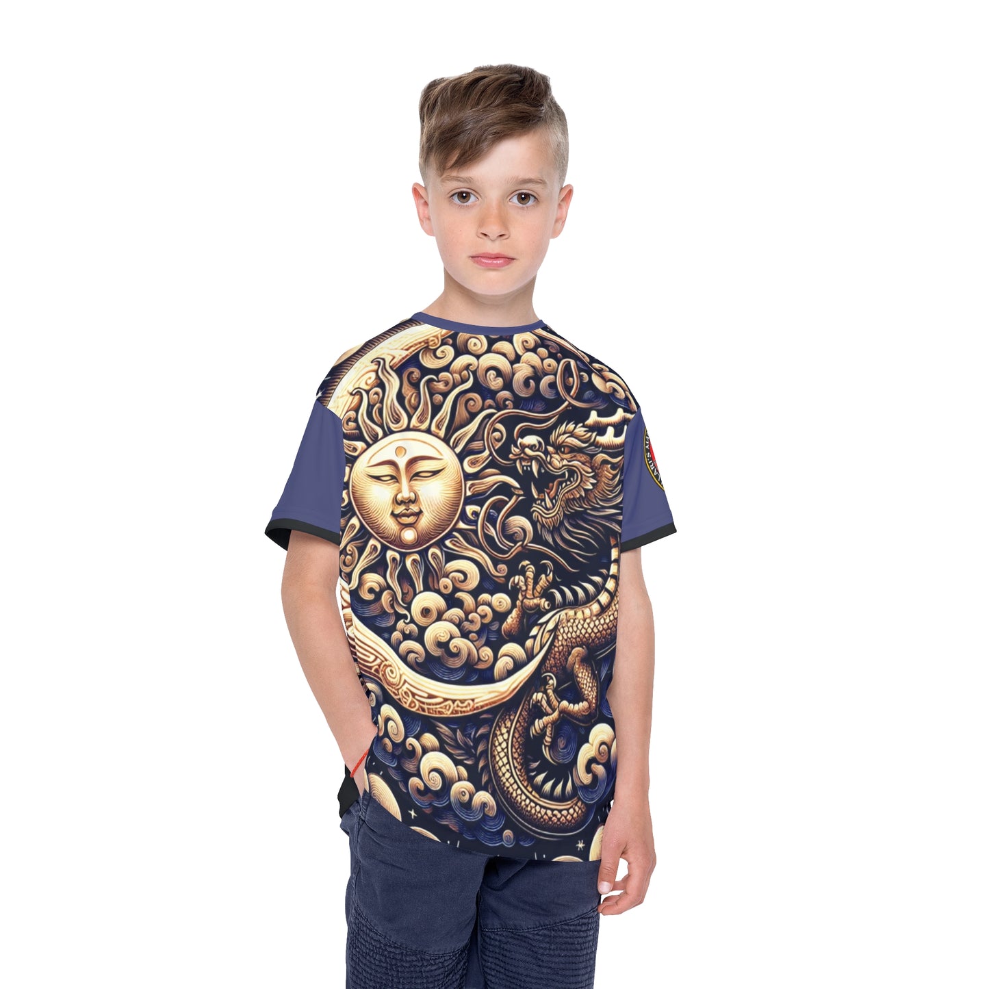 Youth: Blue Sun & Moon  with Dragon Villari's Harleysville GI Top