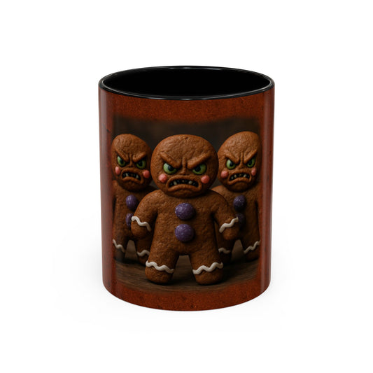 Gingerbread Trio Accent Coffee Mug — Clumpy, Lumpy & Dumpy Holiday Novelty