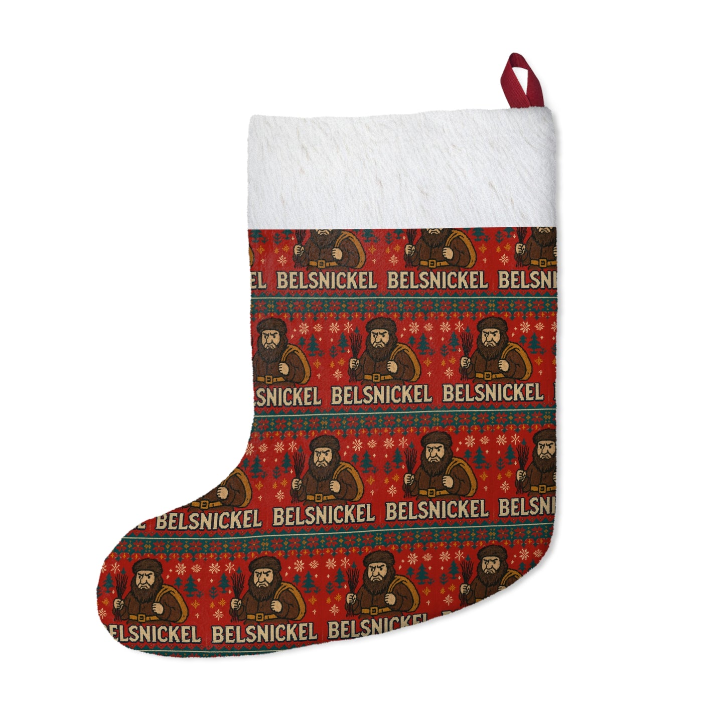 Belsnickel Christmas Stocking, Fleece Stocking, Tree Ornament Stocking