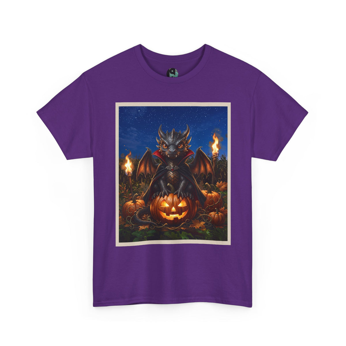 Halloween Dragon Vampire Pumpkin T-Shirt — Gothic Spooky Graphic Tee
