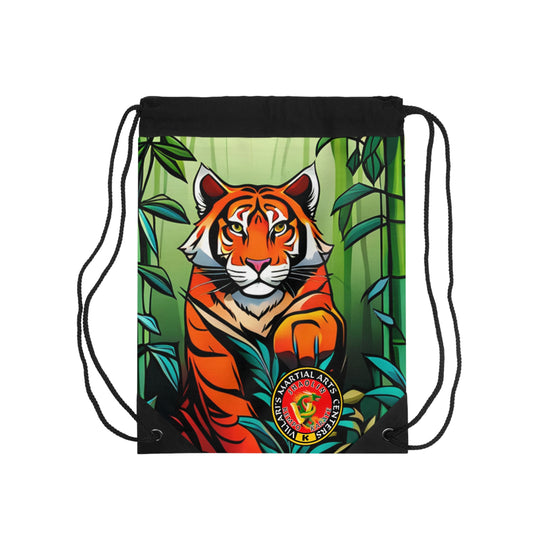 Tiger in Bamboo Forest Drawstring Bag
