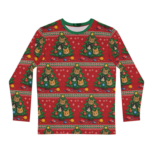 Long Sleeve Shirt Three Kittens Christmas Knitted Sweater Design