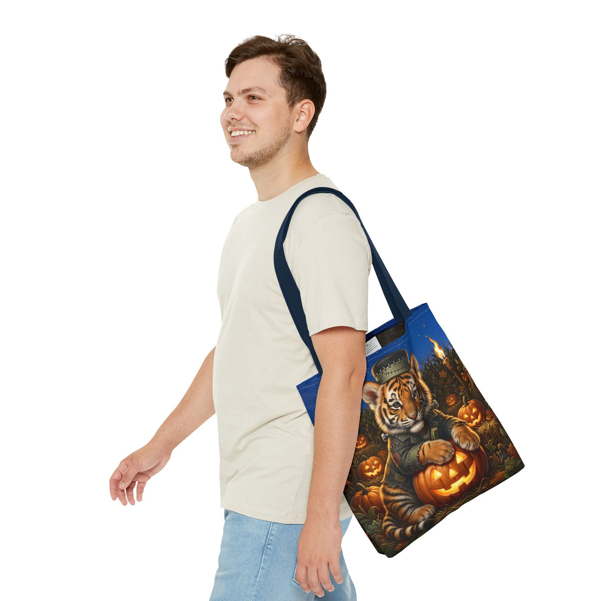 Halloween Tiger Pumpkin Tote