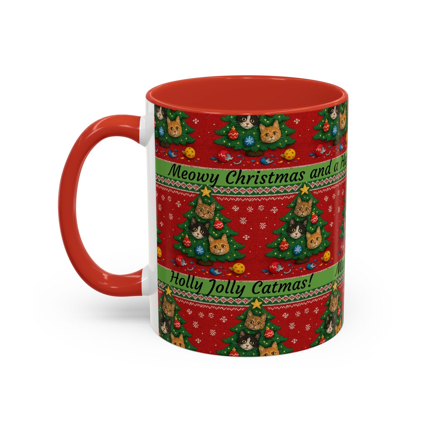 Meowy Christmas Sweater Mug, 11oz