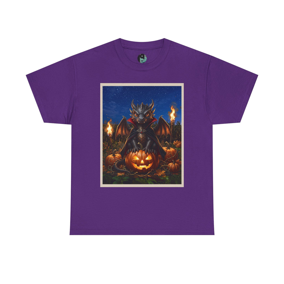 Halloween Dragon Vampire Pumpkin T-Shirt — Gothic Spooky Graphic Tee