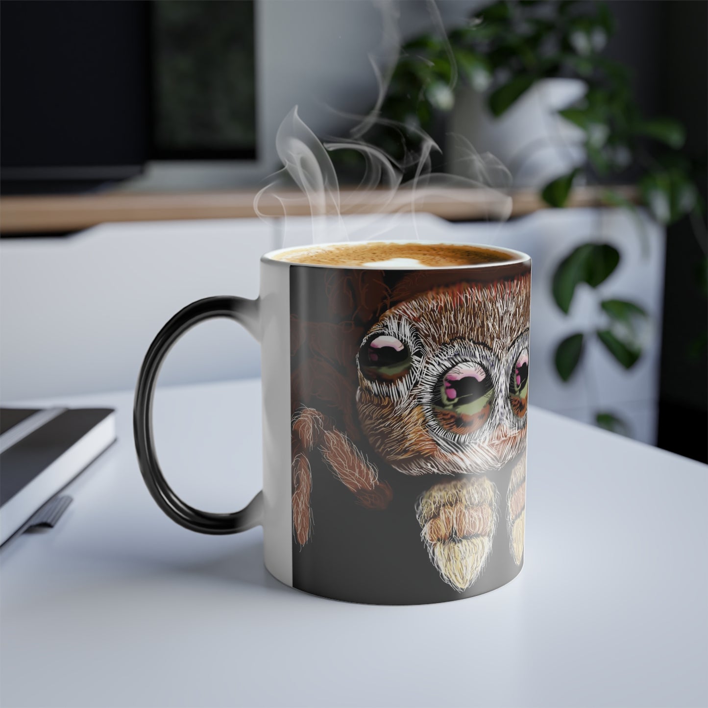 Peek-a-BOO! Spider (Left Handed) Color Changing Mug