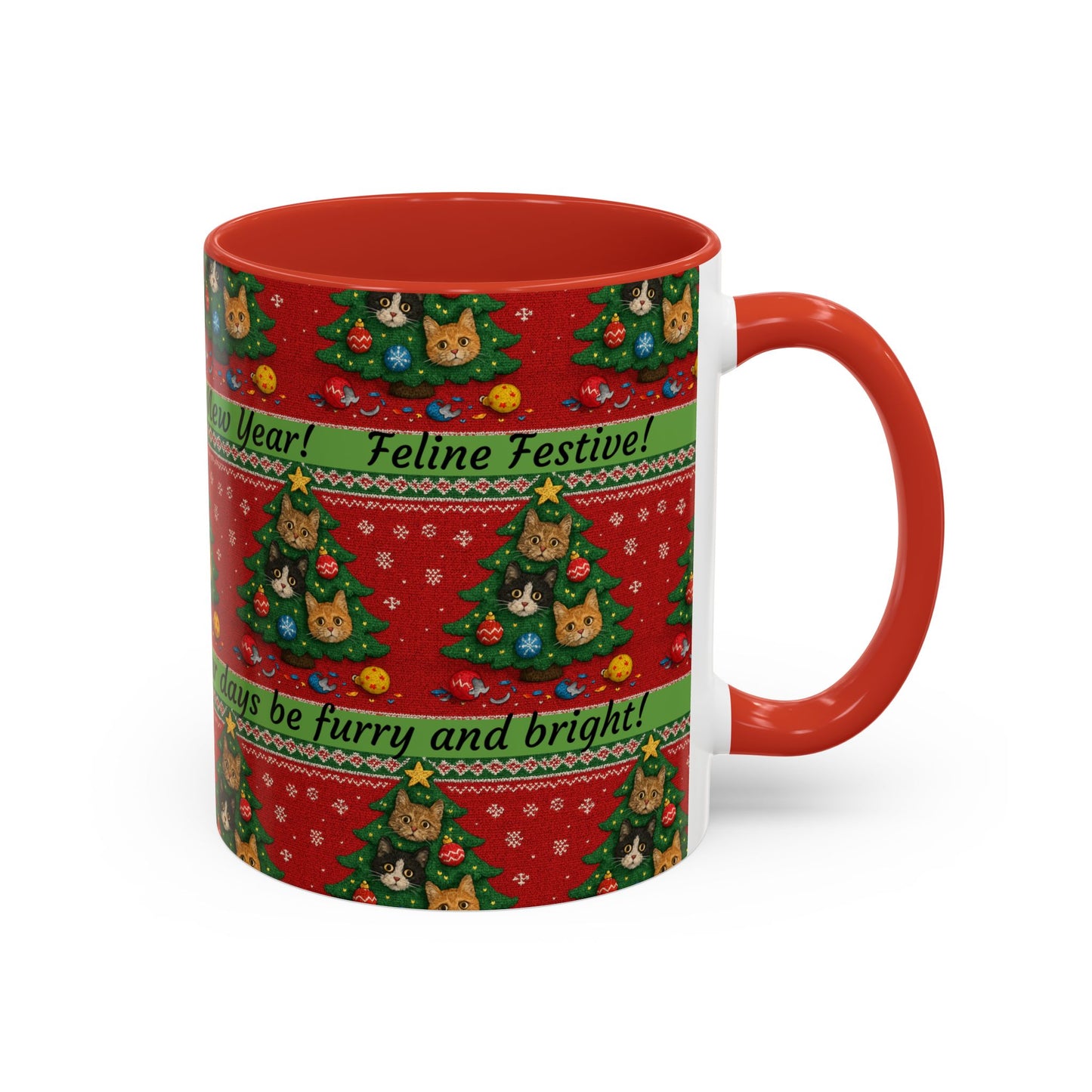 Meowy Christmas Sweater Mug, 11oz