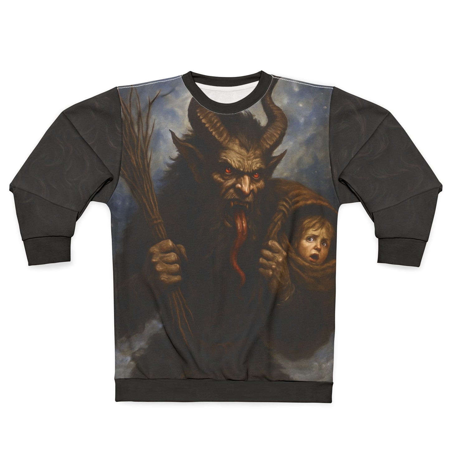 Krampus Folklore Sweatshirt — Dark Winter Solstice Mythology Design