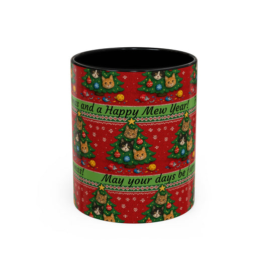 Meowy Christmas Sweater Mug, 11oz