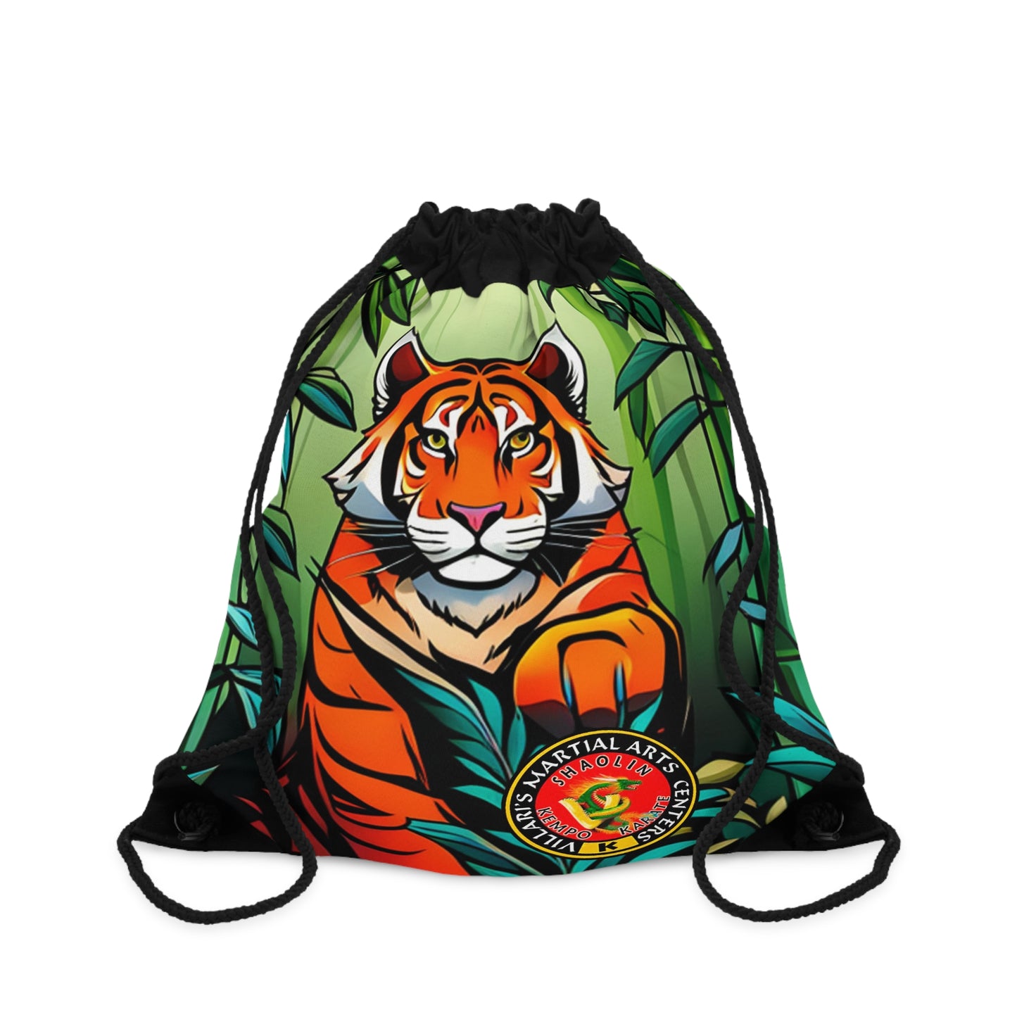 Tiger in Bamboo Forest Drawstring Bag