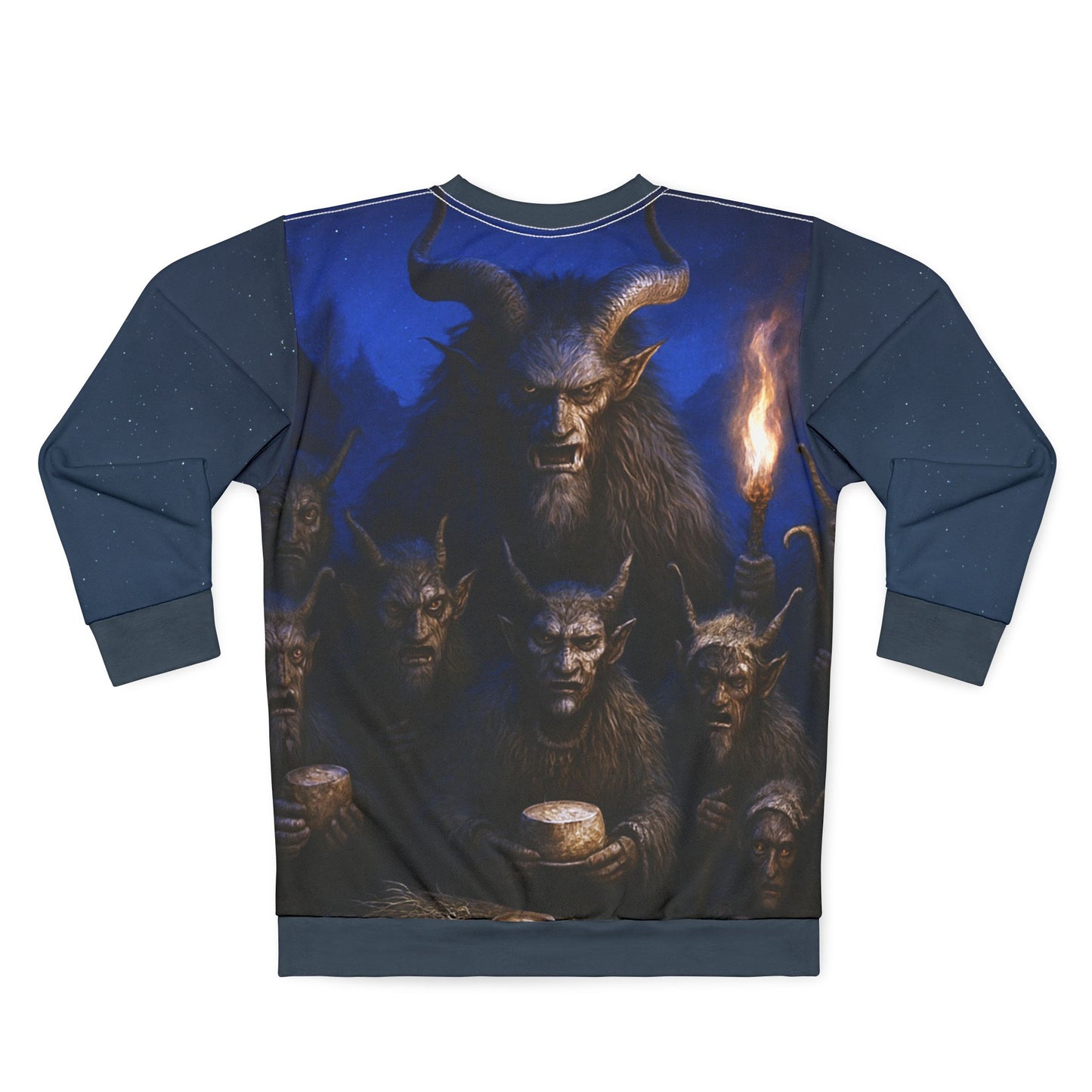 Perchta Straggele Demon Sweatshirt — Alpine Krampus Holiday Folklore Design