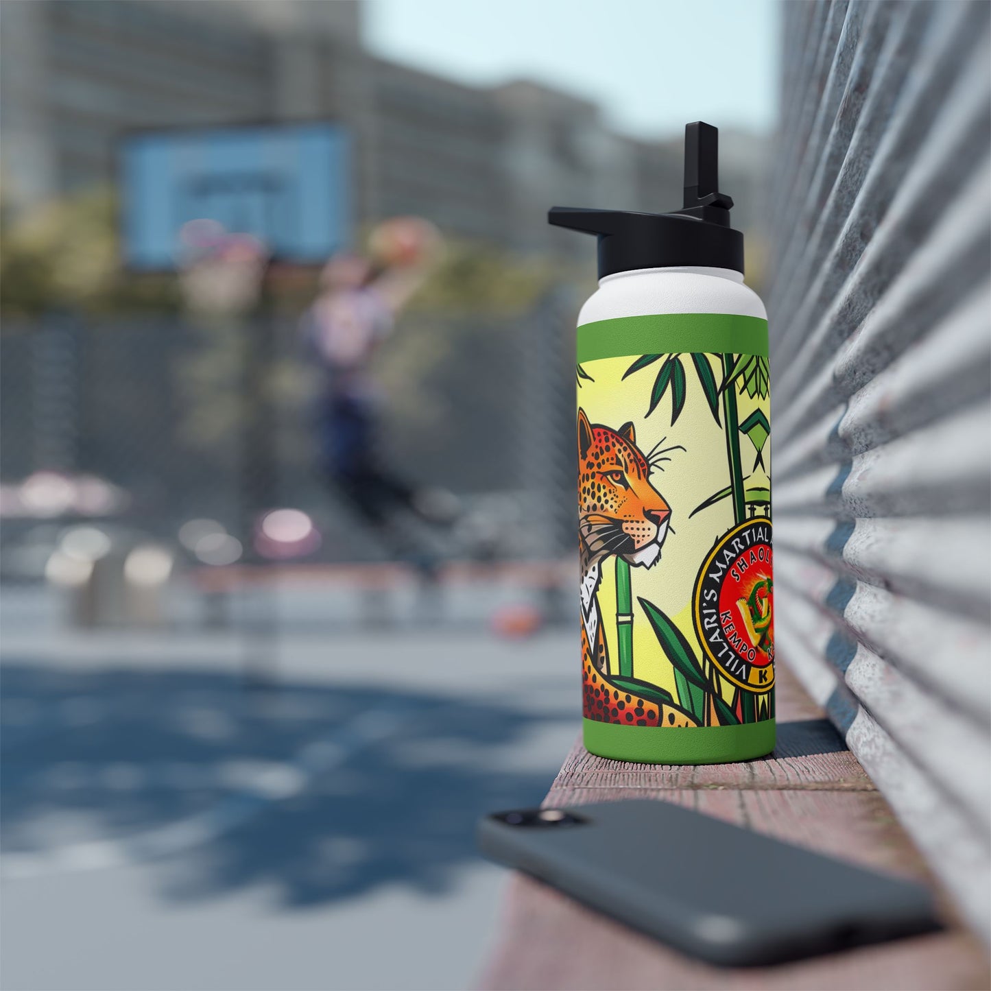 Leopard Stainless Steel Water Bottle, Standard Lid