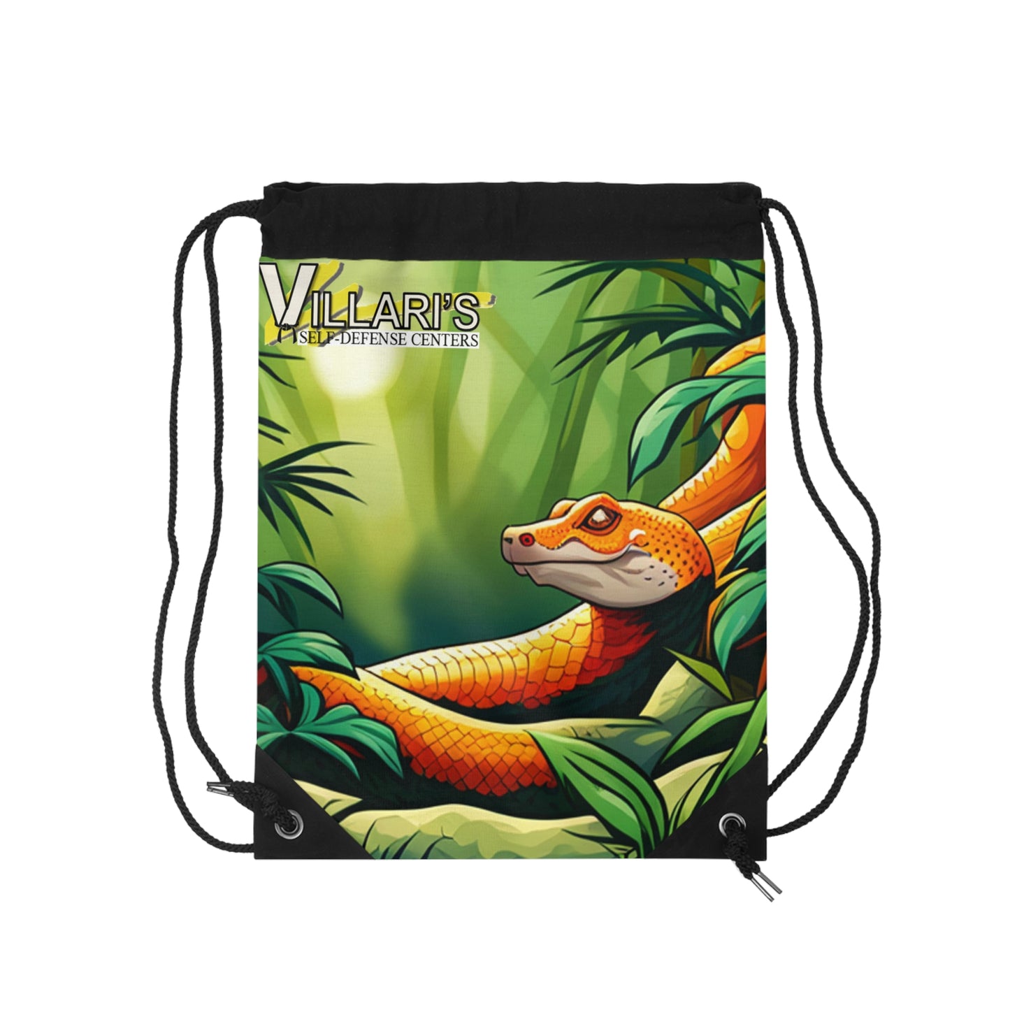 Snake in Bamboo Forest Drawstring Bag