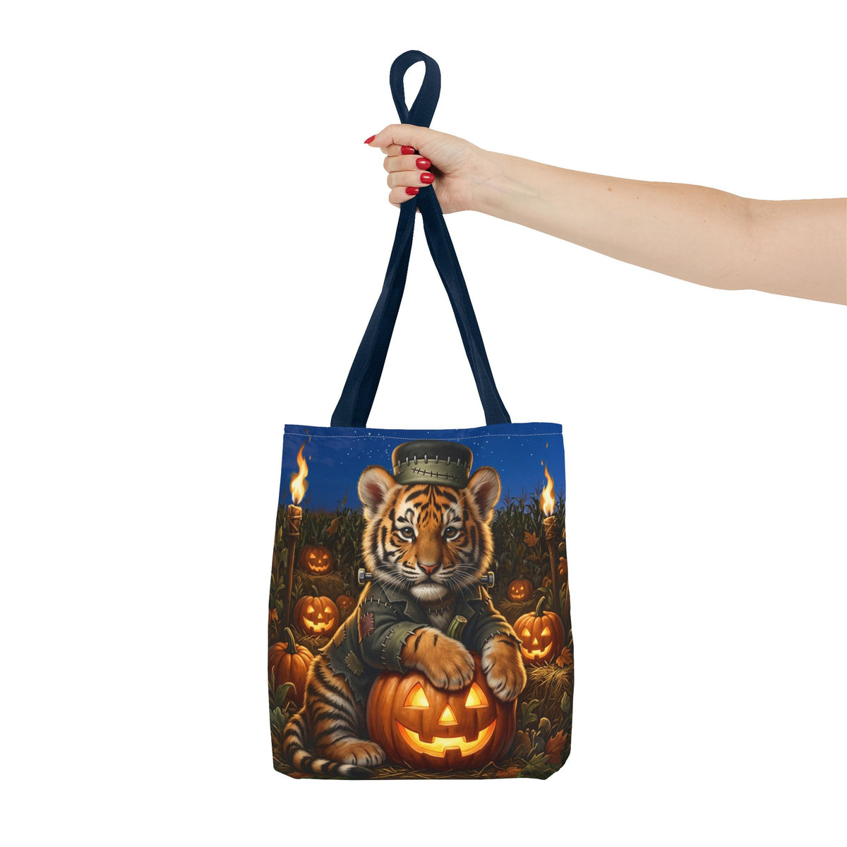 Halloween Tiger Pumpkin Tote
