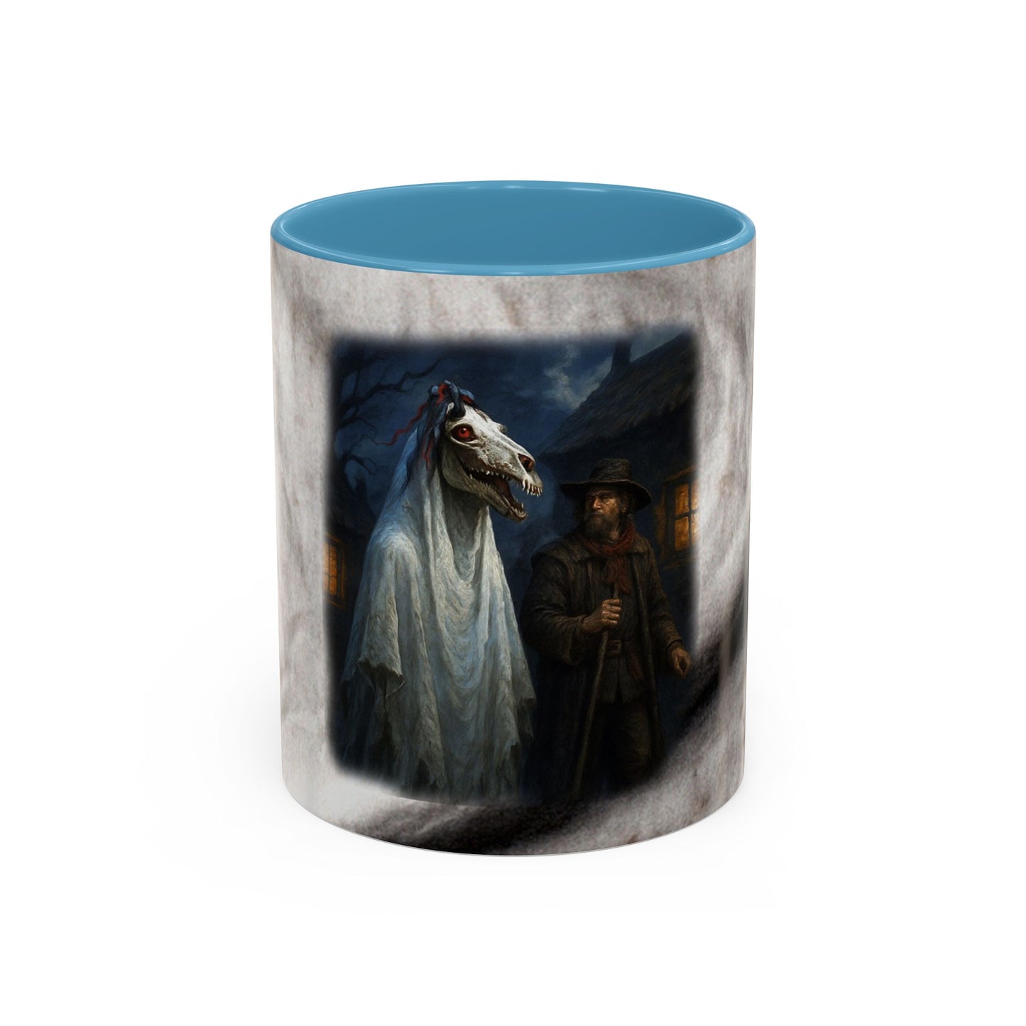 Christmas Zombie Horse Accent Mug — Welsh ‘Grey Horse’ Caroling Story