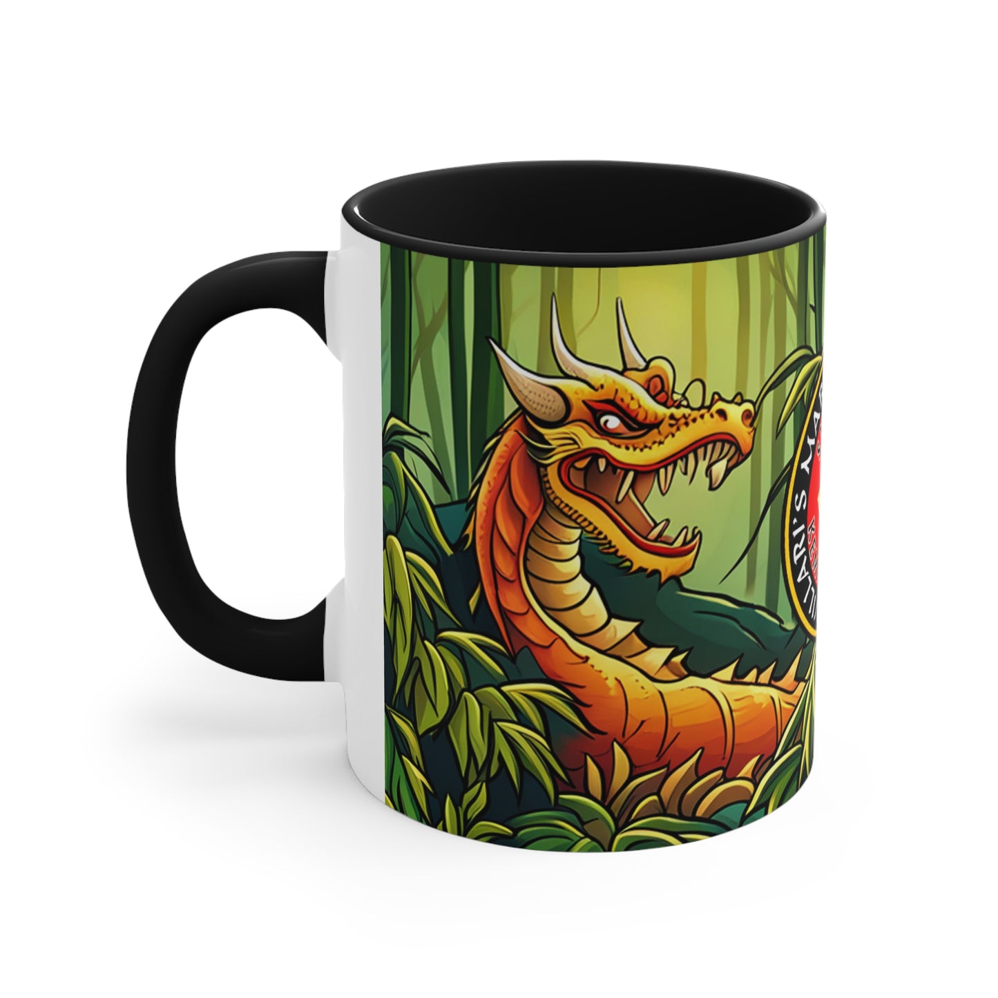 Dragon in Bamboo Forest Accent Coffee Mug, 11oz