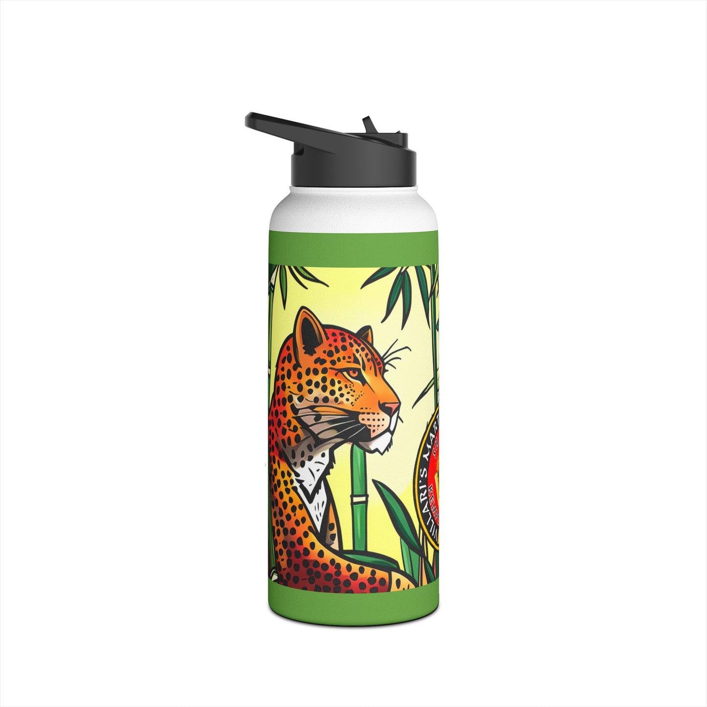 Leopard Stainless Steel Water Bottle, Standard Lid