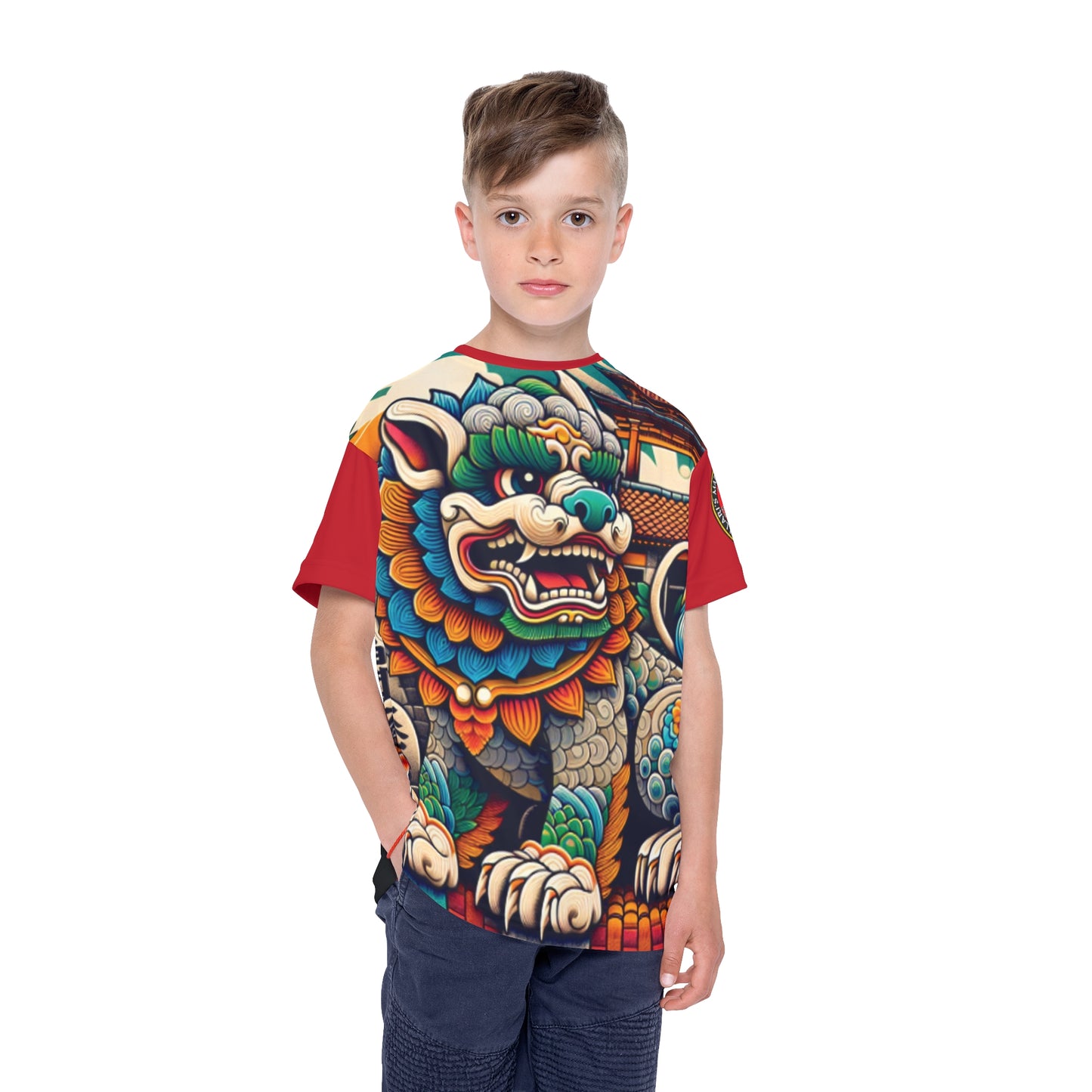 Youth: Red Sleeved Colored Shi Sa Villari's Harleysville GI Top