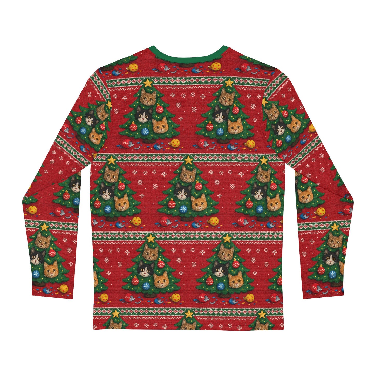 Long Sleeve Shirt Three Kittens Christmas Knitted Sweater Design