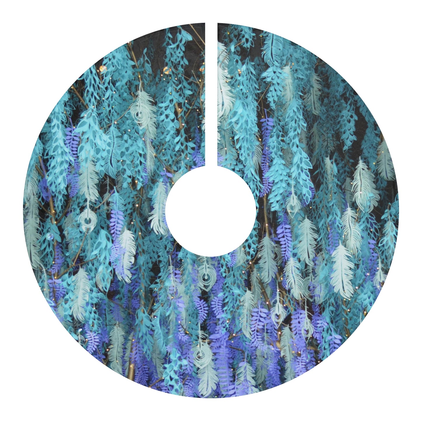 Cascading Feather Christmas Tree Skirt