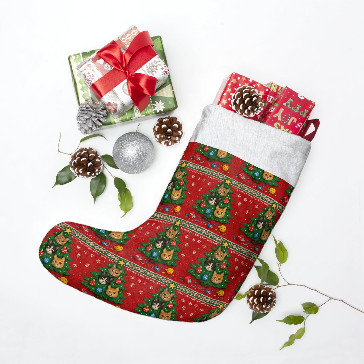 Meowy Christmas Untraditional Christmas Stocking