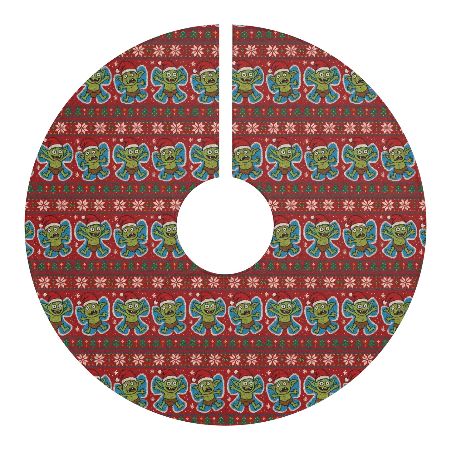 Trolls Making Snow Angels Christmas Tree Skirt