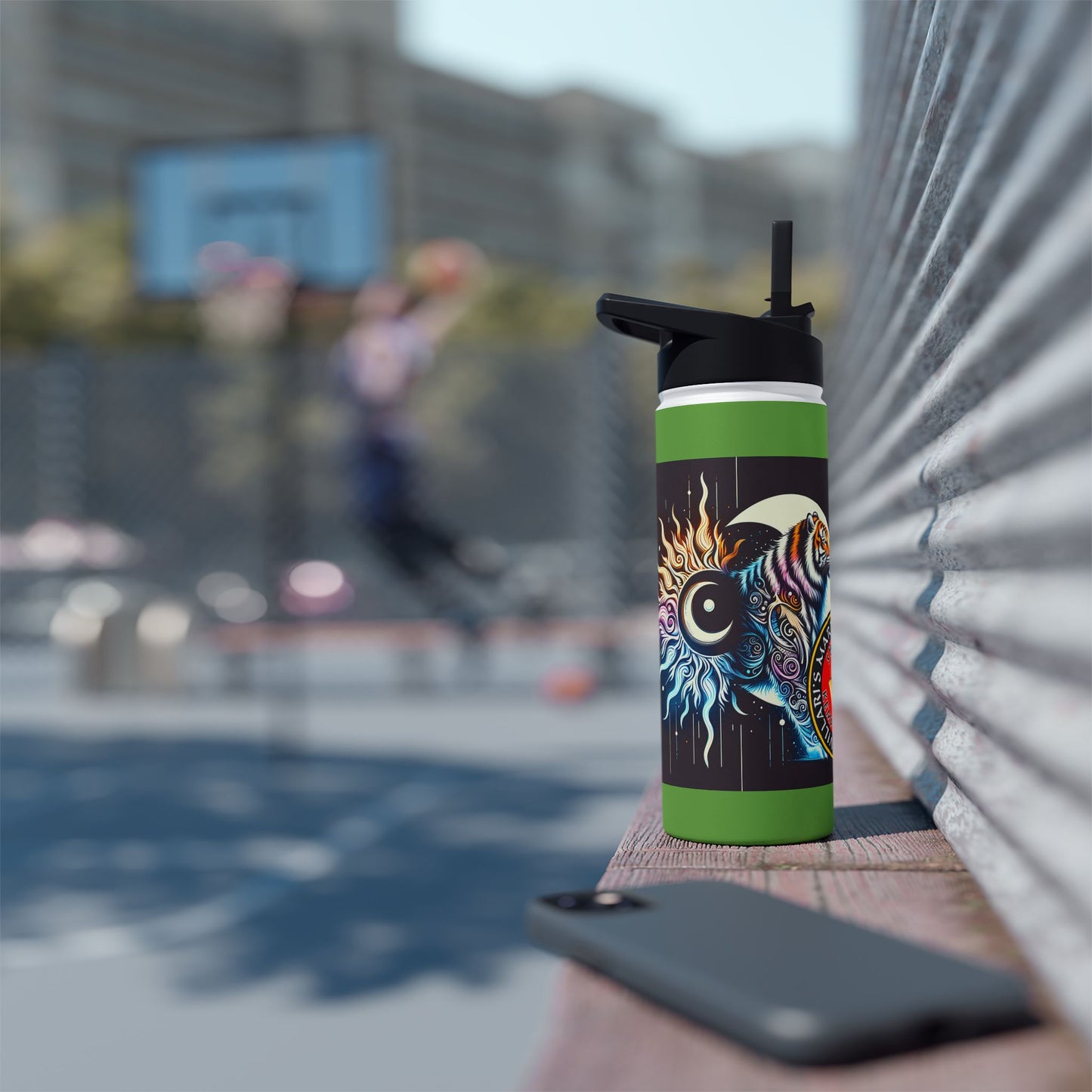 Celestial Tiger Stainless Steel Water Bottle, Standard Lid